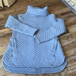 Duluth trading co quilted turtle neck sweater tunic slate blue size women’s XS